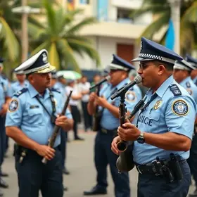 Banda de policiais civis da Bahia estreia em Porto Seguro e vídeo da apresentação viraliza nas redes sociais